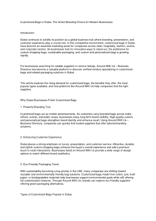 Customized Bags in Dubai | Premium Custom Shopping & Personalized Bags Suppliers