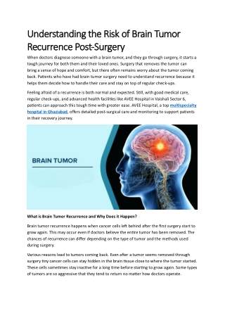 Understanding the Risk of Brain Tumor Recurrence Post
