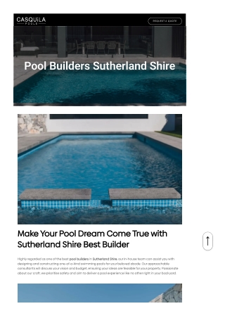 Swimming Pool Builders Sutherland Shire