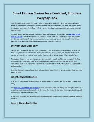 Smart Fashion Choices for a Confident, Effortless Everyday Look
