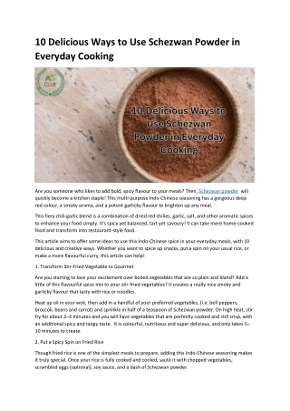 10 Delicious Ways to Use Schezwan Powder in Everyday Cooking