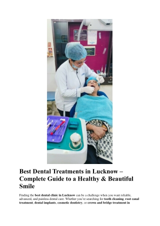 Crown and Bridge Treatment in Lucknow – Restore Your Smile with Confidence