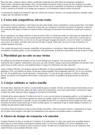 10 ventajas de adquirir bisutería online: ahorra tiempo y dinero