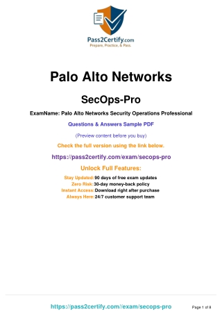 SecOps-Pro – Professional Certification in Security Operations, Threat Detection