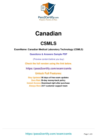 CSMLSCSMLS – Medical Laboratory Technologist Certification: Validation