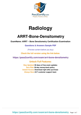 ARRT Bone Densitometry Certification – Professional Credential in Skeletal