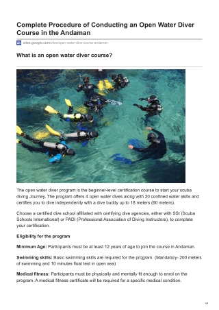 Learn the SSI Open Water Diver Course in the Andaman - Be A Pro Diver