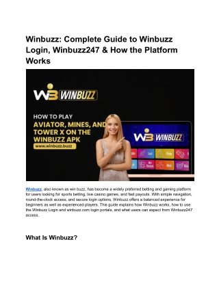 Winbuzz Complete Guide to Winbuzz Login, Winbuzz247 & How the Platform Works