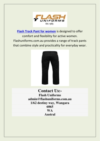 Flash Track Pant for women is designed to offer comfort and flexibility for active women