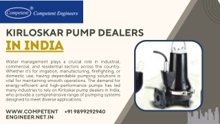 Ensuring Reliable Water Management Systems with Trusted Kirloskar Pump Dealers in India