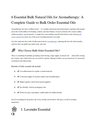 6 Essential Bulk Natural Oils for Aromatherapy_ A Complete Guide to Bulk Order Essential Oils