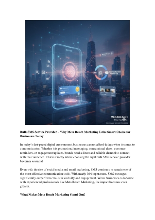 Best Bulk SMS Service Provider | Meta Reach Marketing