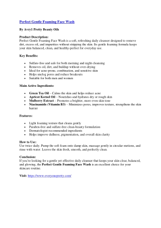 Perfect Gentle Foaming Face Wash