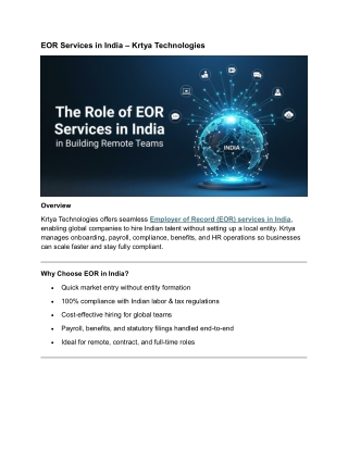 EOR Services in India