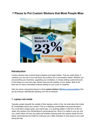 7 Places to Put Custom Stickers that Most People Miss