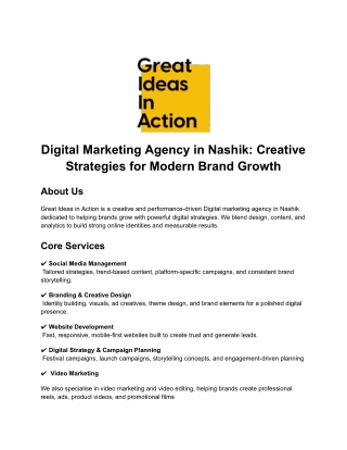 Experience Smarter Growth With a Digital Marketing Agency in Nashik