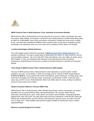 4BHK Premium Flats in Noida Extension_ Price, Amenities & Investment Benefits