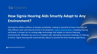How Signia Hearing Aids Smartly Adapt to Any Environment