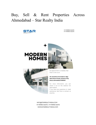 Buy, Sell & Rent Properties Across Ahmedabad – Star Realty India