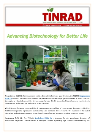 Advancing Biotechnology for Better Life
