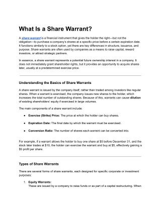 What Is a Share Warrant