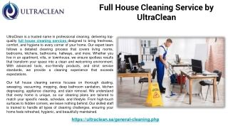 Full House Cleaning Service by UltraClean