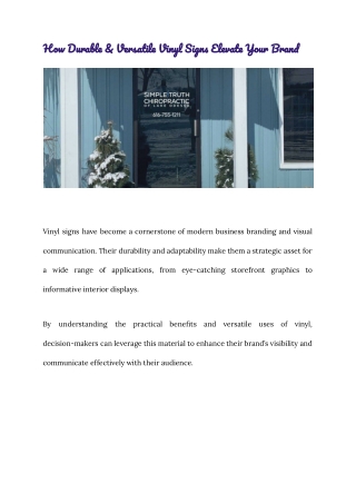 How Durable & Versatile Vinyl Signs Elevate Your Brand