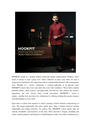 HOOKFIT – Stylish Party Wear Shirts for Men | Premium Men’s Fashion