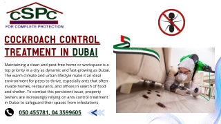 Ensuring Hygiene and Safety with Effective Cockroach Control Treatment In Dubai