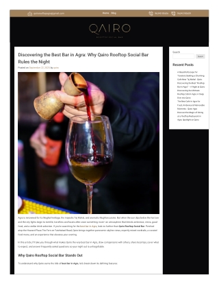 Best Bar In Agra - Qairo Agra