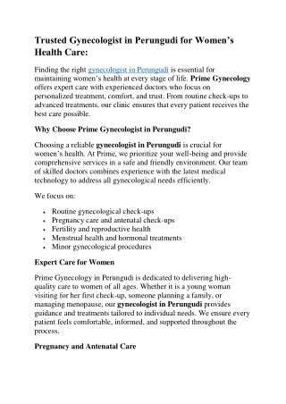 gynecologist in perungudi