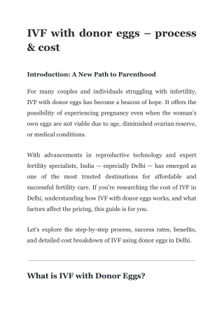 IVF with donor eggs – process & cost