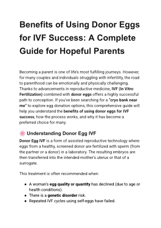 Benefits of Using Donor Eggs for IVF Success_ A Complete Guide for Hopeful Parents