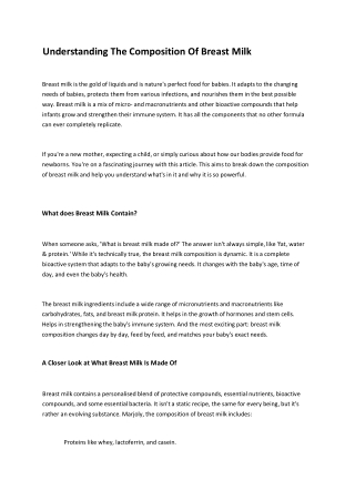 Understanding-The-Composition-Of-Breast-Milk