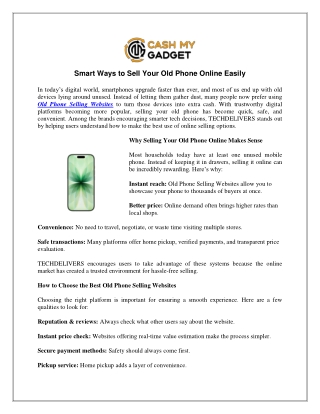 Smart Ways to Sell Your Old Phone Online Easily