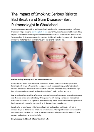 The Impact of Smoking