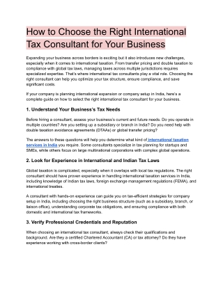 How to Choose the Right International Tax Consultant for Your Business (1)