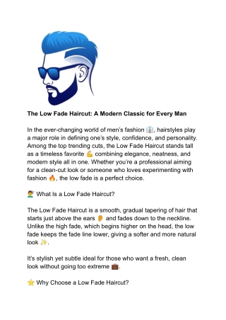 Low fade haircut