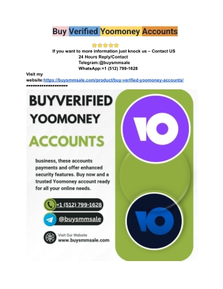 How to buy verified Yoomoney  accounts in 2024-2025