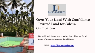 Own Your Land With Confidence - Trusted Land for Sale in Coimbatore