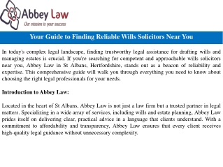 Your Guide to Finding Reliable Wills Solicitors Near You