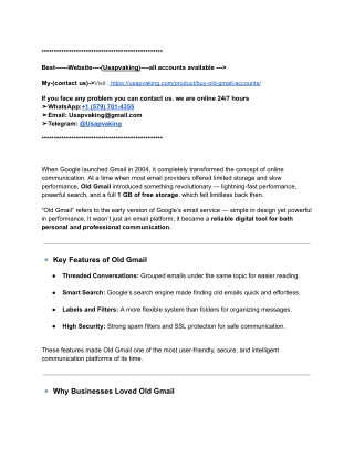 Best 36 Sites to Buy Old Gmail Accounts in Bulk (PVA & Old)