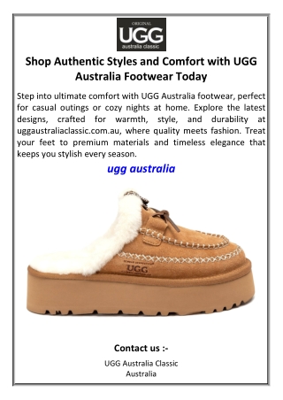 Shop Authentic Styles and Comfort with UGG Australia Footwear Today