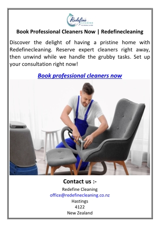 Book Professional Cleaners Now  Redefinecleaning