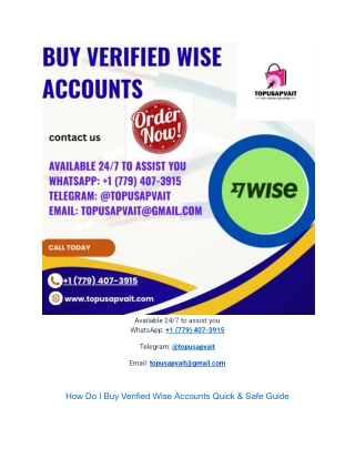 buy verified Wise accounts but don't know where to start?