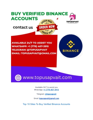 Best 01 Places to Buying Verified Binance Accounts usa  on top service