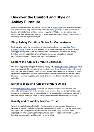 Sohomod Ashley Furniture