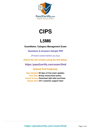 CIPS L5M6: Category Management Certification Overview
