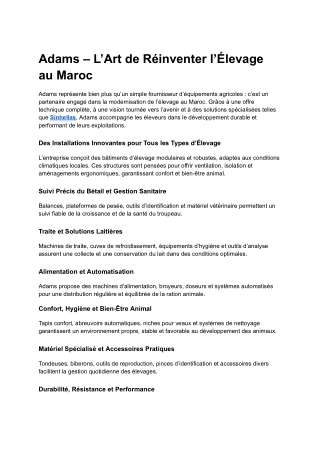 Adams – L’Art de Réinventer l’Élevage au Maroc