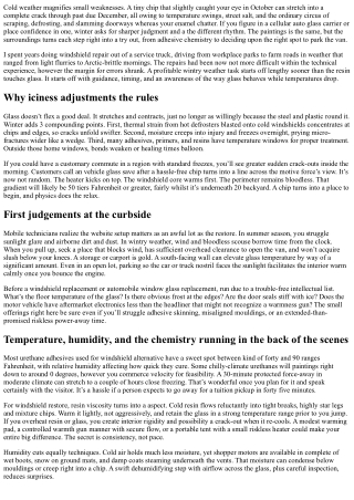 Winter Tips for Mobile Auto Glass Repair